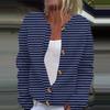 Women's Fashion Casual  Long Sleeve Striped Print Cardigan Jacket Coat