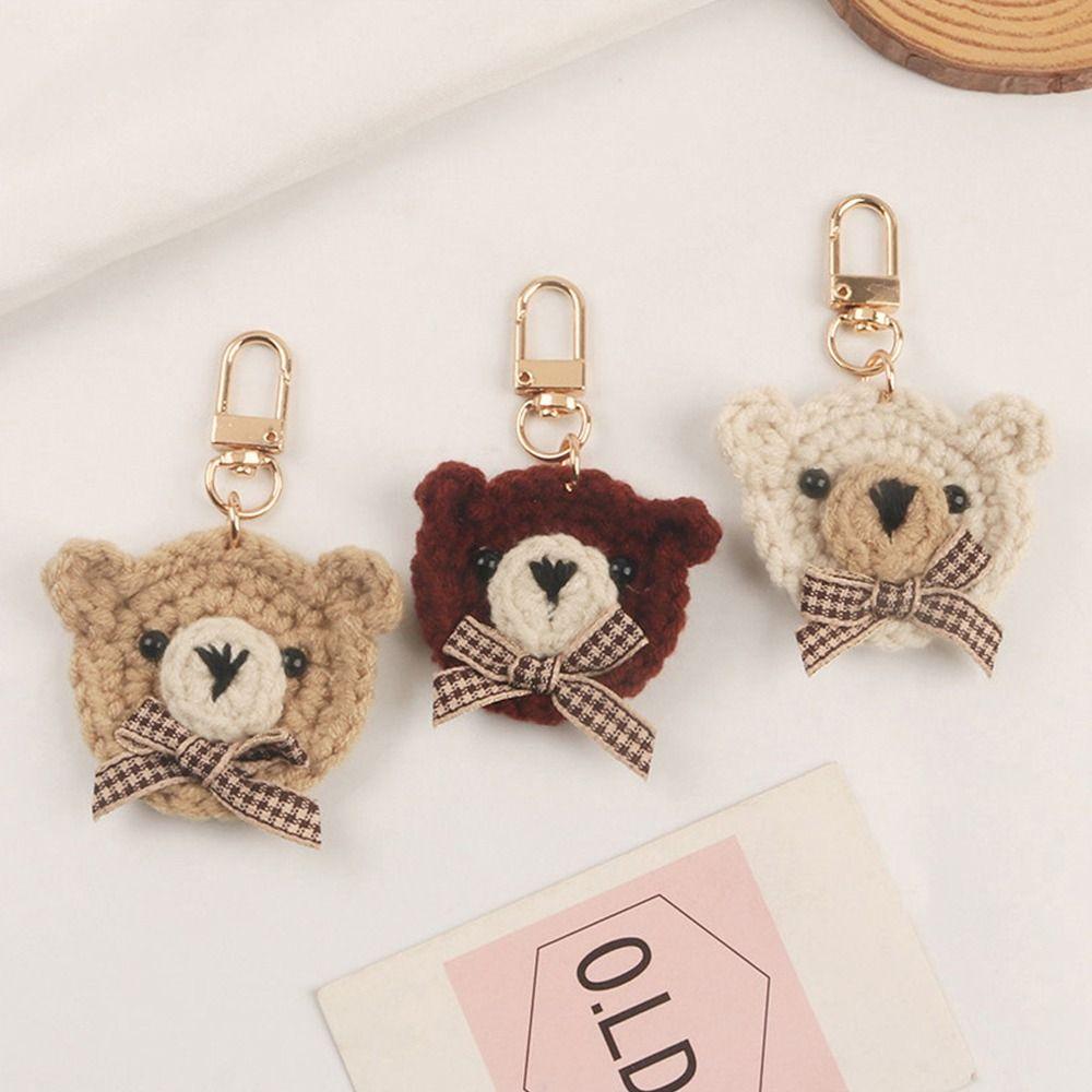 Bow Tie Bear Key Ring Cartoon Schoolbag Pendant Girls Key Chain Bag Pendant Korean Style Key Chain