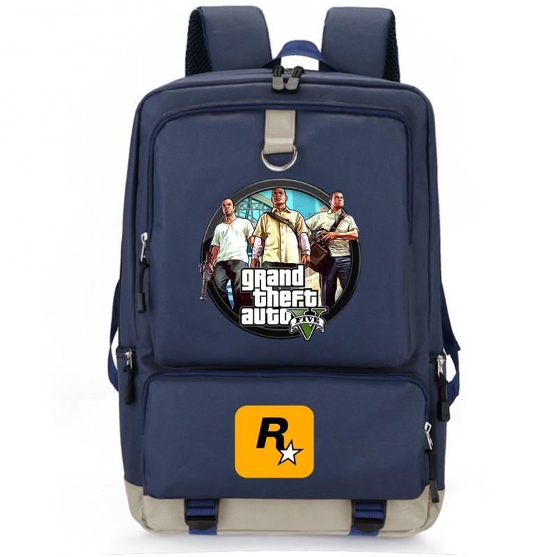 Stylish Printed Backpack Teens 14-inch Laptop Compartment Oxford Fabric Breathable Padded Straps School Daily Use