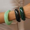 Smudging Acrylic Bangle Resin Retro Hand Ring Temperament Irregular Wide Bracelet  Girls