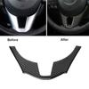 Carbon Fiber Style Interior Steering Wheel Trim Cover Fit For Mazda 3 Axela 2014-2017
