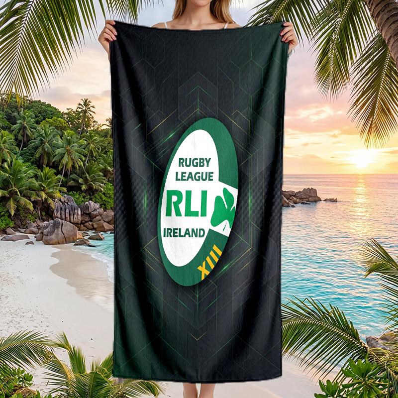 Ireland Rugby Fashion Beach Towel Portable Soft Quick Dry Towel For Swimming Camping Holiday Use