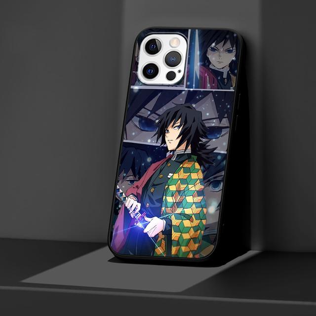 Case For Apple Iphone 11 13 12 Mini 14 Pro Max Xr 7 8 +Se 2020 Xs 6 6s Plus 5 5s Black Silicone Phone Cover Anime Giyuu Tomioka
