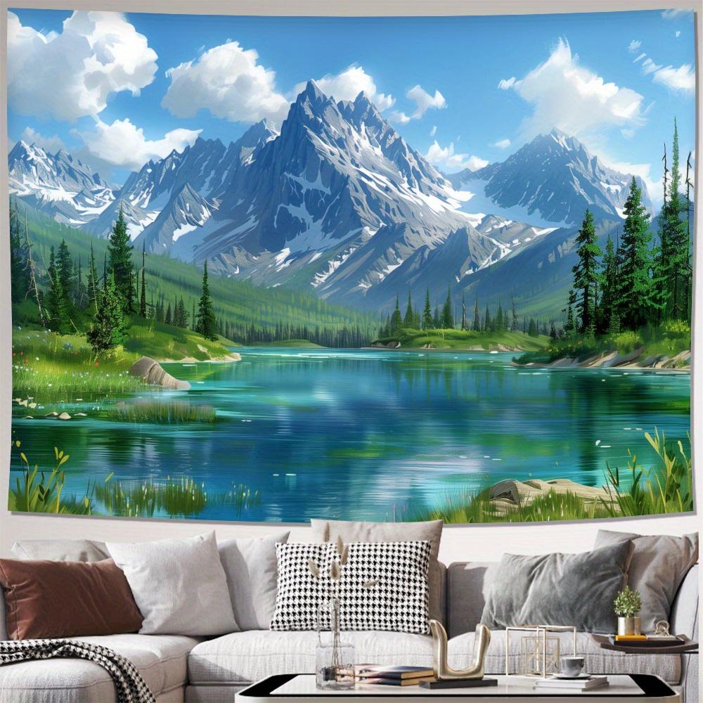 2D plane landscape scenery suitable for decorating living room and bedroom astonishing natural background polyester fiber