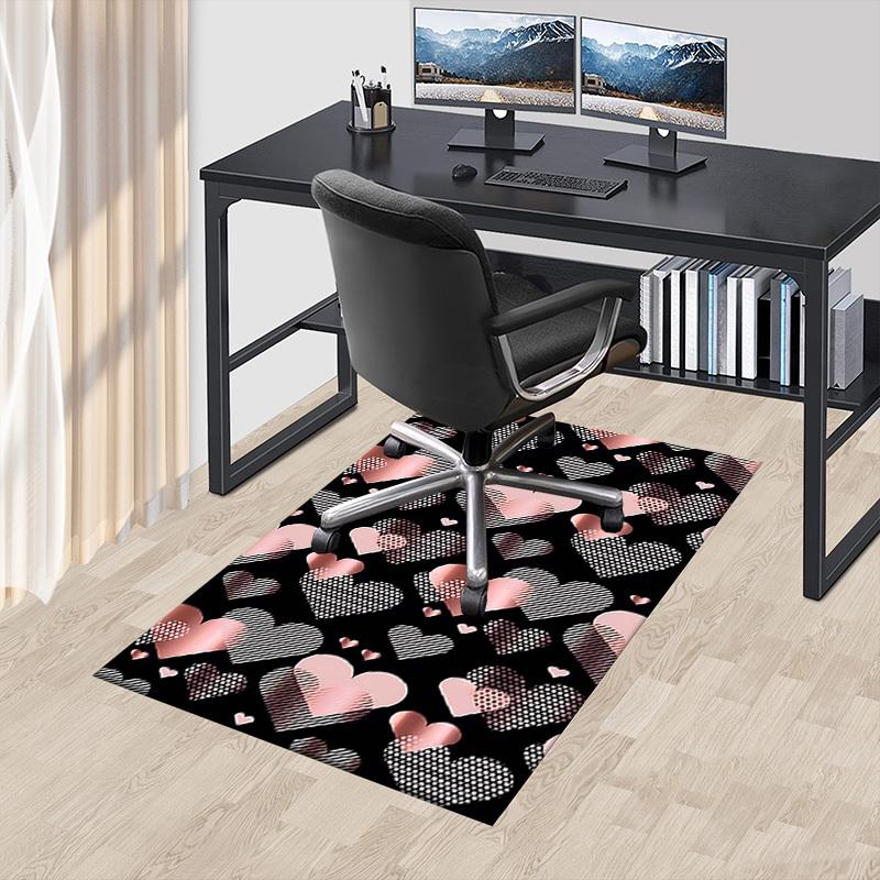 1PC Heart Pattern Non-Slip Floor Carpet Compatible for Office&Living Room&Bedroom&Dining room - Flat- Soft & Pattern, Vibrant Colors-W275
