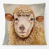 Oil Painting Farm Animals Poster Cushion Cover Cow Sheep Goat Rustic Style Home Decorative Square Pillow Case