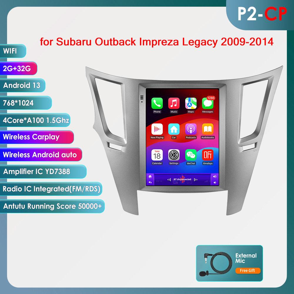 OSSURET 9,7" Android 13 беспроводной Carplay для Subaru Outback Impreza Legacy 2009-2014 GPS стерео автомобильный радиоприемник интеллектуальный мультимедийный плеер 4G BT 2 Din