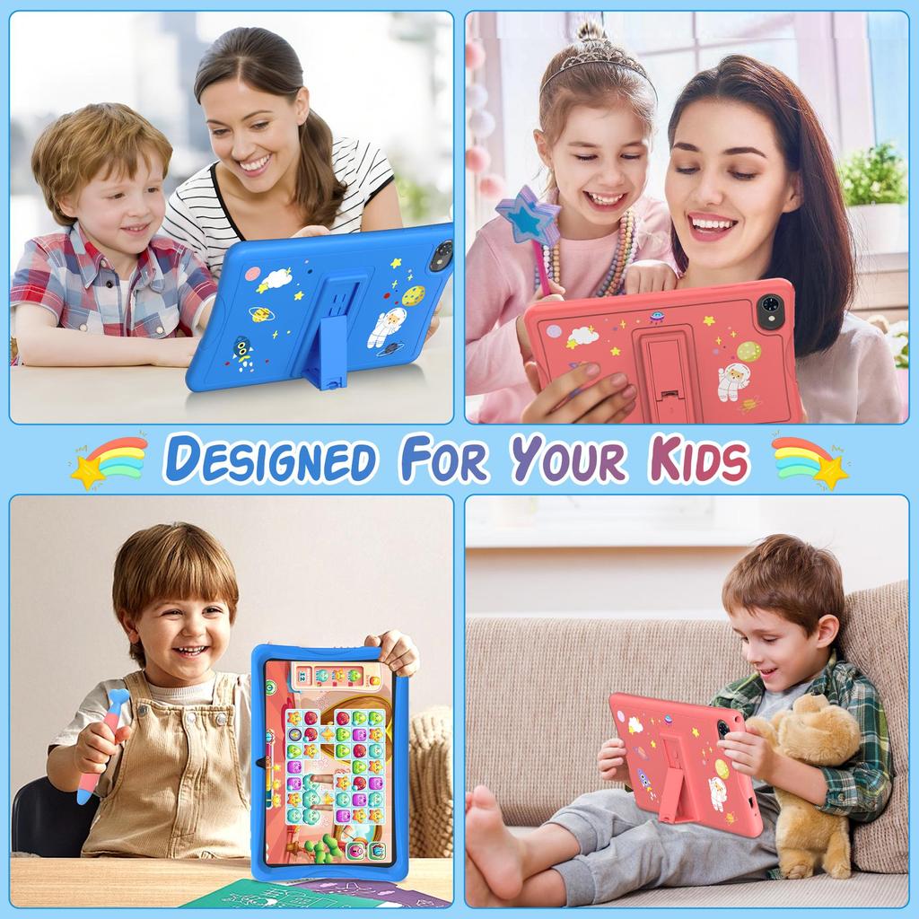 TABWEE K10 10,1-дюймовый планшет для детей Android 15, 4 ГБ ОЗУ 64 ГБ ПЗУ, Большой дисплей Widevide L1, Восьмиядерный RK3562, 5000 мАч, 5G Wi-Fi