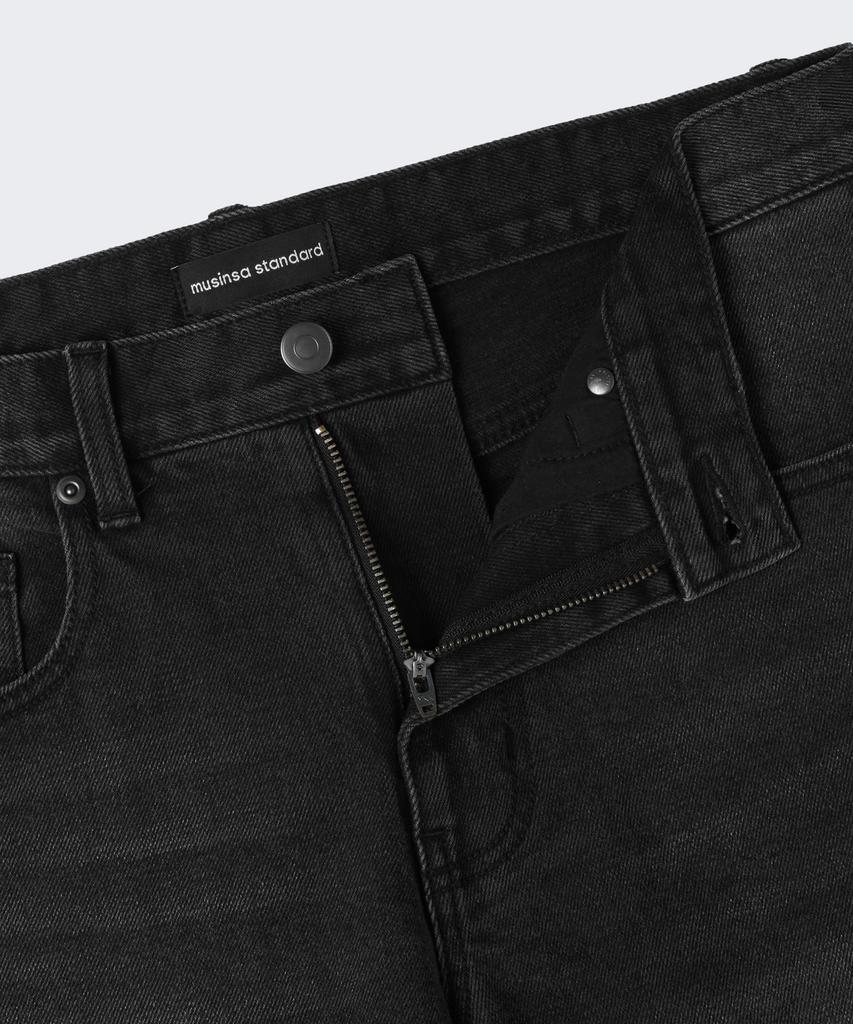 MUSINSA STANDARD Slim Straight Denim Pants [Black]