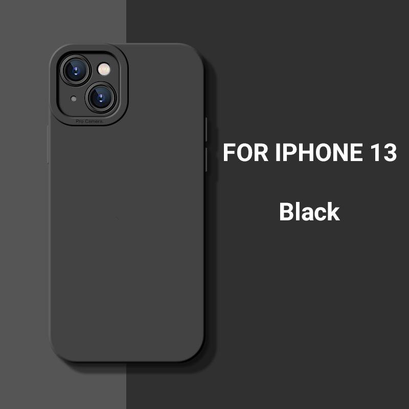 Применимо к чехлу для мобильного телефона iPhone 13 Apple 12Pro кошачий глаз прямой край Озерно-синий силиконовый тпу матовый противоударный чехол