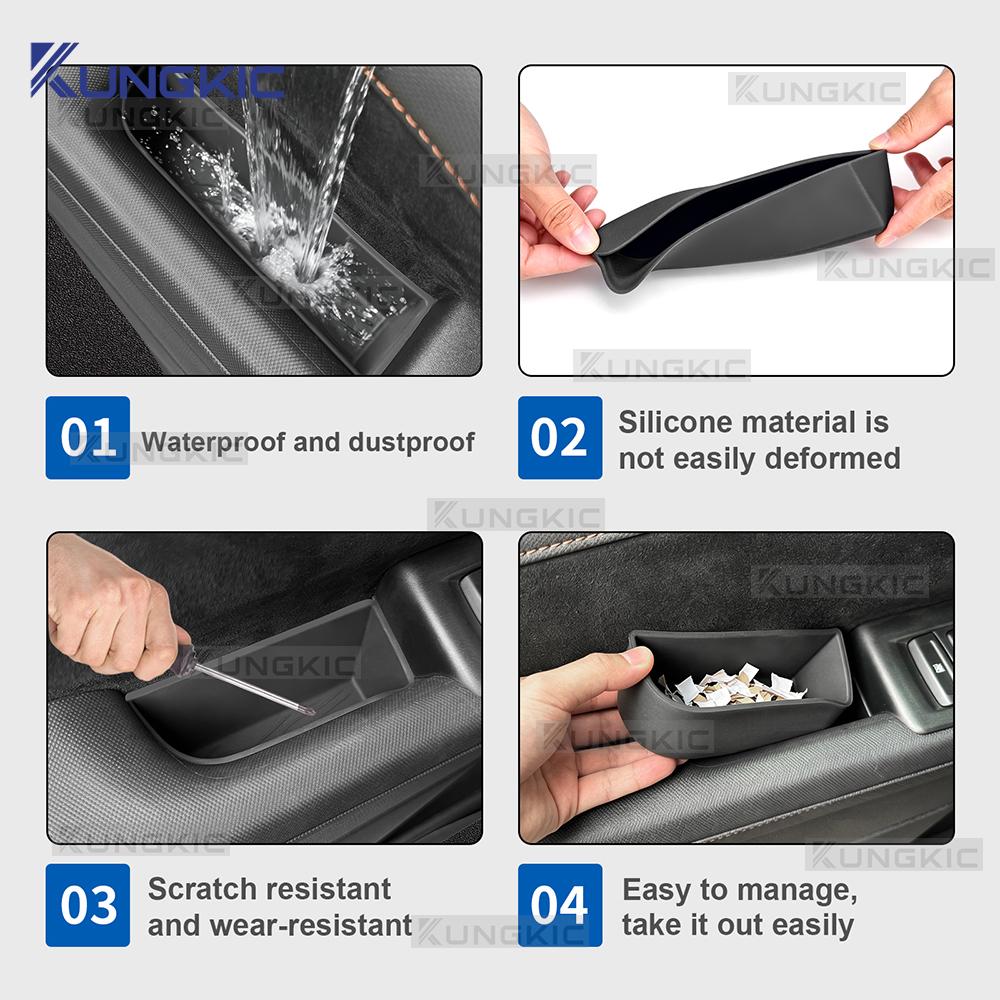Car Door Handle Storage Box for Subaru Forester 2025 2026 2027 Silicone Organizer Tray Interior Accessories Anti-Scratch