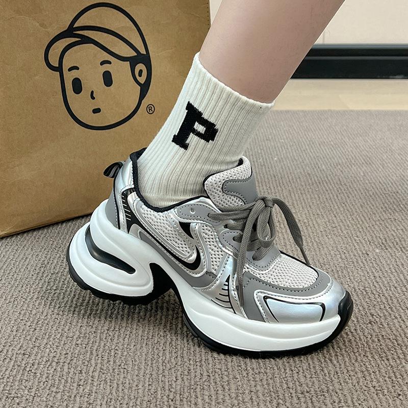 Роскошные новые весенние и осенние универсальные повседневные спортивные туфли с толстой подошвой 2024 года, женские дышащие кроссовки для бега на открытом воздухе