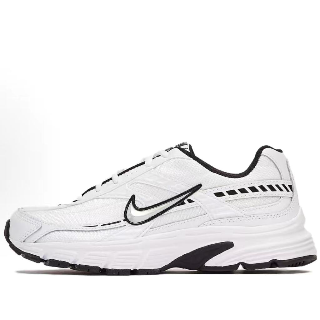 Nike Initiator Fabric Cushioning Breathable Support Low top Casual City Commuting Running Shoes Unisex Black White 394055-100(Team375-)