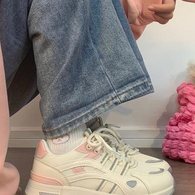 Женские кроссовки «папины кроссовки» ins осенние новые на платформе дышащие кроссовки супер огонь повседневная спортивная обувь