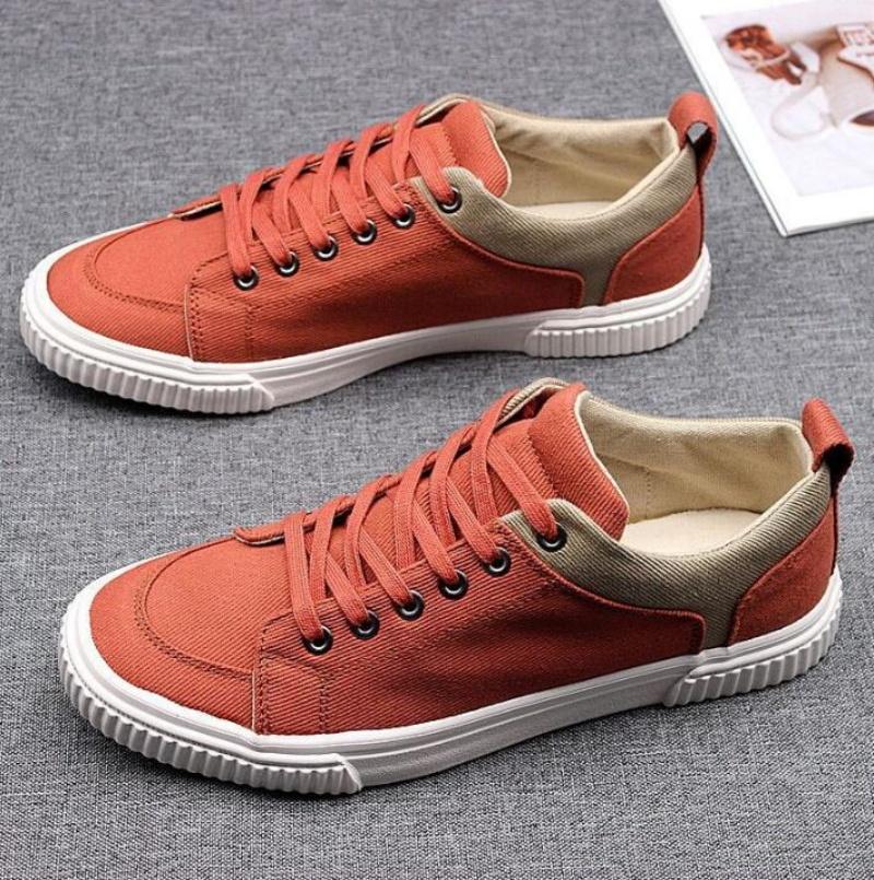Fashion Men's Spring Canvas Shoes New Breathable Lace Up Casual Men's Versatile Flat Bottomed Cloth Shoes Anti Skateboard Shoes Tenis