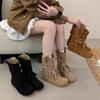Fashion New Popular Suede Casual Boots for Women Fashionable Ankle Boots Short Slip On Flat Shoes Retro Versatile Soft Bottom Lady Boots