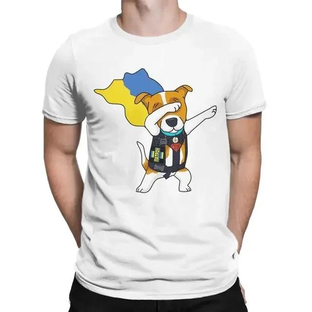 Short Sleeve Casual O-Neck Summer Woman Funny Shirts Ropa Hombre Ukrainian Patron Dog Get Out of Ukraine Unisex Printed T-shirt