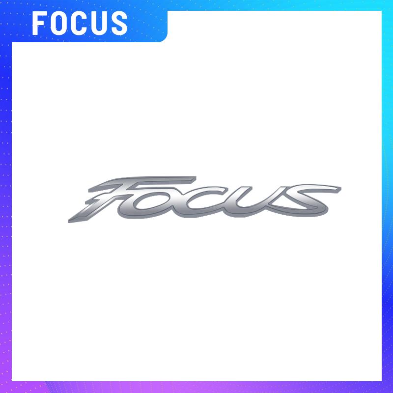 AJH1 1PCS Metal For Ford Focus Logo Glossy black Red Emblem Car Rear Trunk Sticker Decoration Badge Styling Accessories