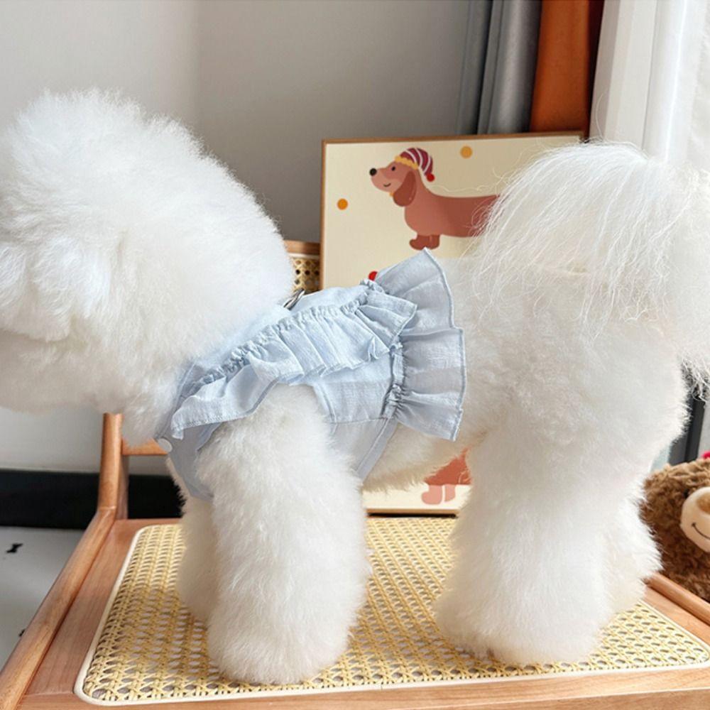 Тонкая тканевая юбка для собаки Мягкая одежда для питомца Чихуахуа Весенний жилет для собаки Кошка