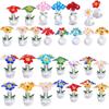 Clear Base Mini Glass Flower Sculpture Ornament Tabletop Plants Suncatcher  Mother's Day