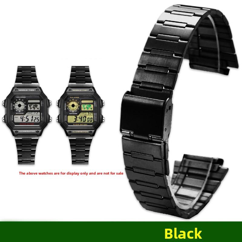 18 мм Нержавеющая сталь Ремешок для часов Casio A158/159/A168/169/F91W AQ-S810/AE1200/1300 Серии Металлический ремешок для часов Мужчины Женщины Браслет