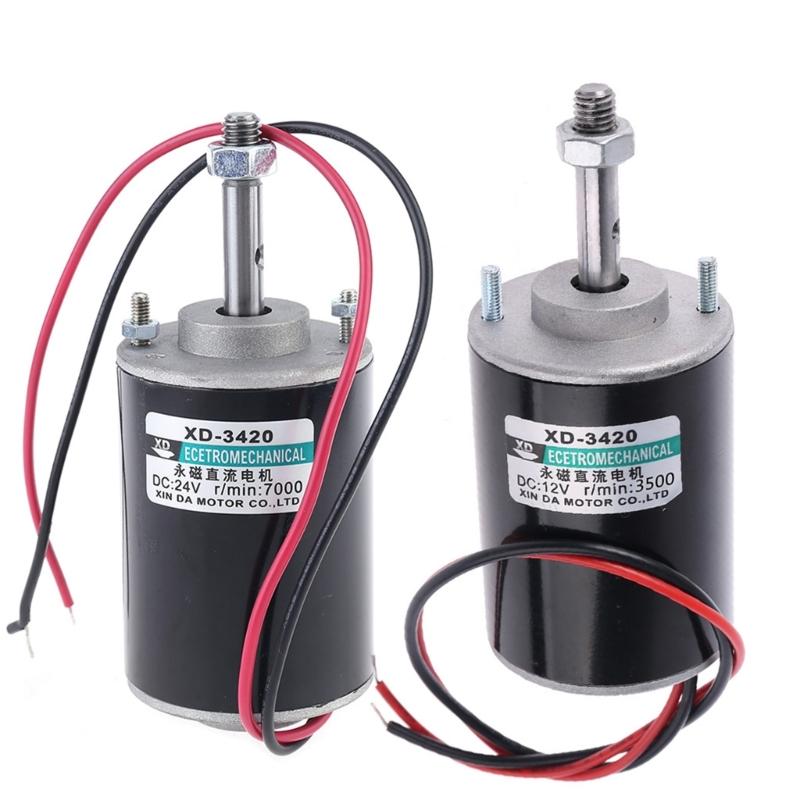 Высокоскоростной электрический редукторный двигатель 3500 об/мин, 12 В, 30 Вт, с постоянным магнитом