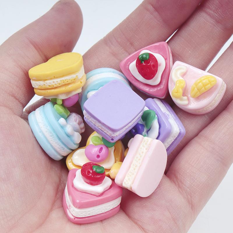 10/100 шт. Серия 3D Фруктовых Тортов Серьги с Плоским Задником Браслет Заколка Для Волос DIY Ручная Работа Миниатюры Кукольного Домика Подвески Декоративные Аксессуары