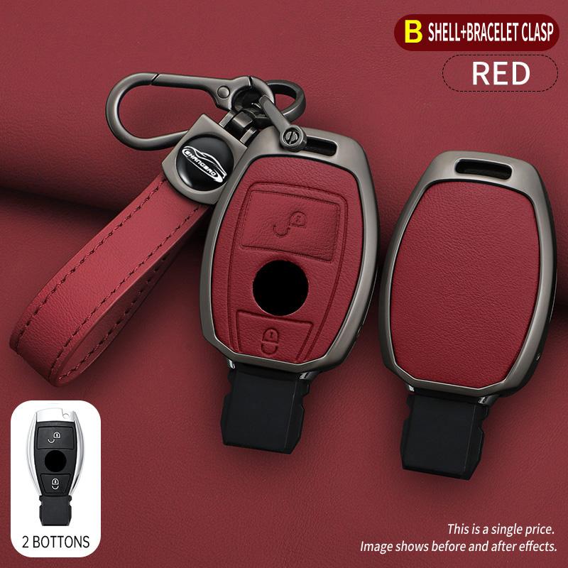 Interior Mouldings Car Zinc Alloy Leather Key Case Cover For Mercedes-Benz AMG CLS300 CLS350 S63 CLS260 W218 W219 Protection Key