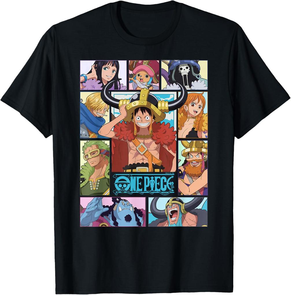 One Piece Anime Straw Hat Crew Character Grid Elbaph Group T-Shirt