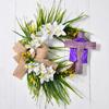 Huayi Easter Wreath Decoration Easter Cross Wreath Door Hanging Decoration Home Decoration Hanging