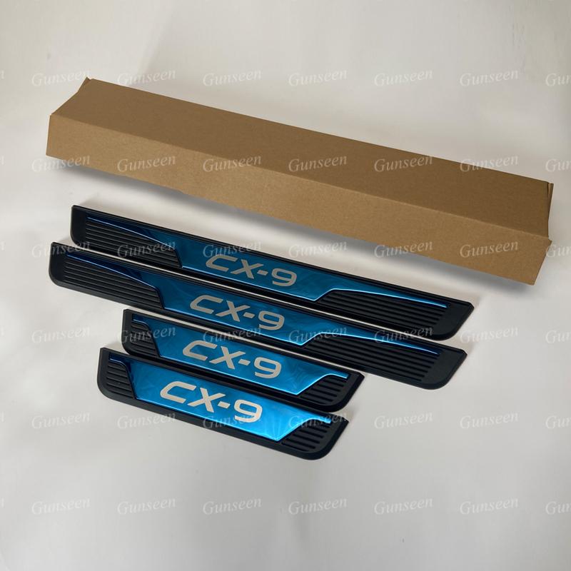 For CX9  Auto Accessories Door Sill Scuff Plate Pedal Trim Stainless Steel Car Sticker Threshold Protector Cover Styling