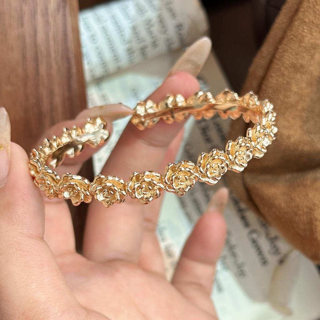 Palace-style Seiko Rose Solid Handmade Light Luxury Versatile Retro Style Women's Bracelet