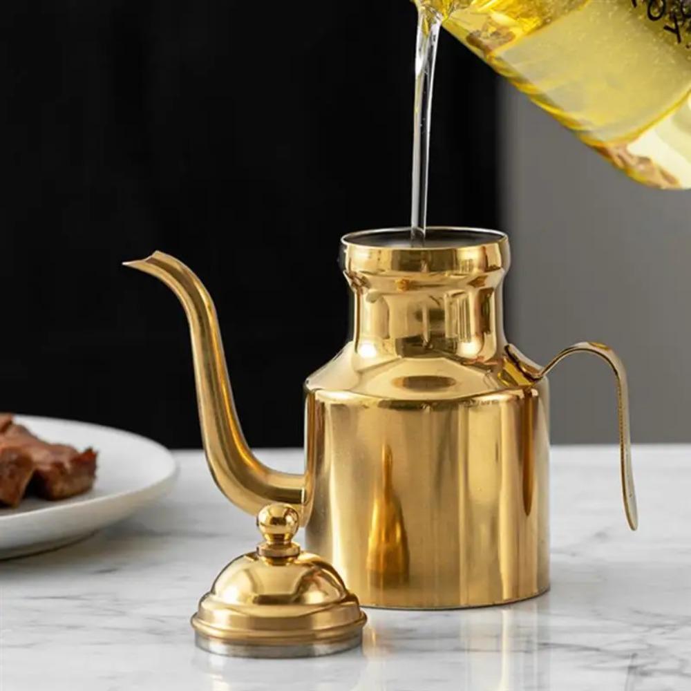 310/500ml Oil Pot Rustproof Oil Kettle Condiment Jar Grease Container Kitchen