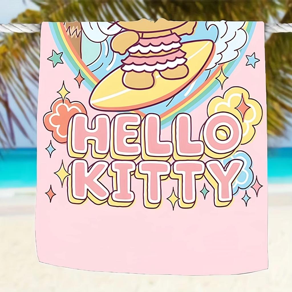 H-H-Hello Kitty Тропическое пляжное полотенце, Супер мягкое, Быстросохнущее, Устойчивое к выцветанию, Не прилипающее к песку, Легкое, Для путешествий, Бассейна, Подарок