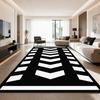 Black White Stripe Carpet Living Room Modern Style Decoration Sofa Side Non-slip Floor Mat Soft Washable Bedroom Cloakroom Rugs