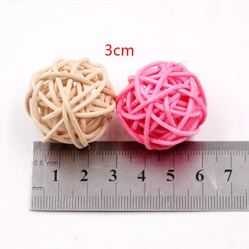 10 шт., DIY украшения, праздничный декор, поделки своими руками, 3 см, разноцветный мяч из ротанга, детские игрушки, украшения для дома