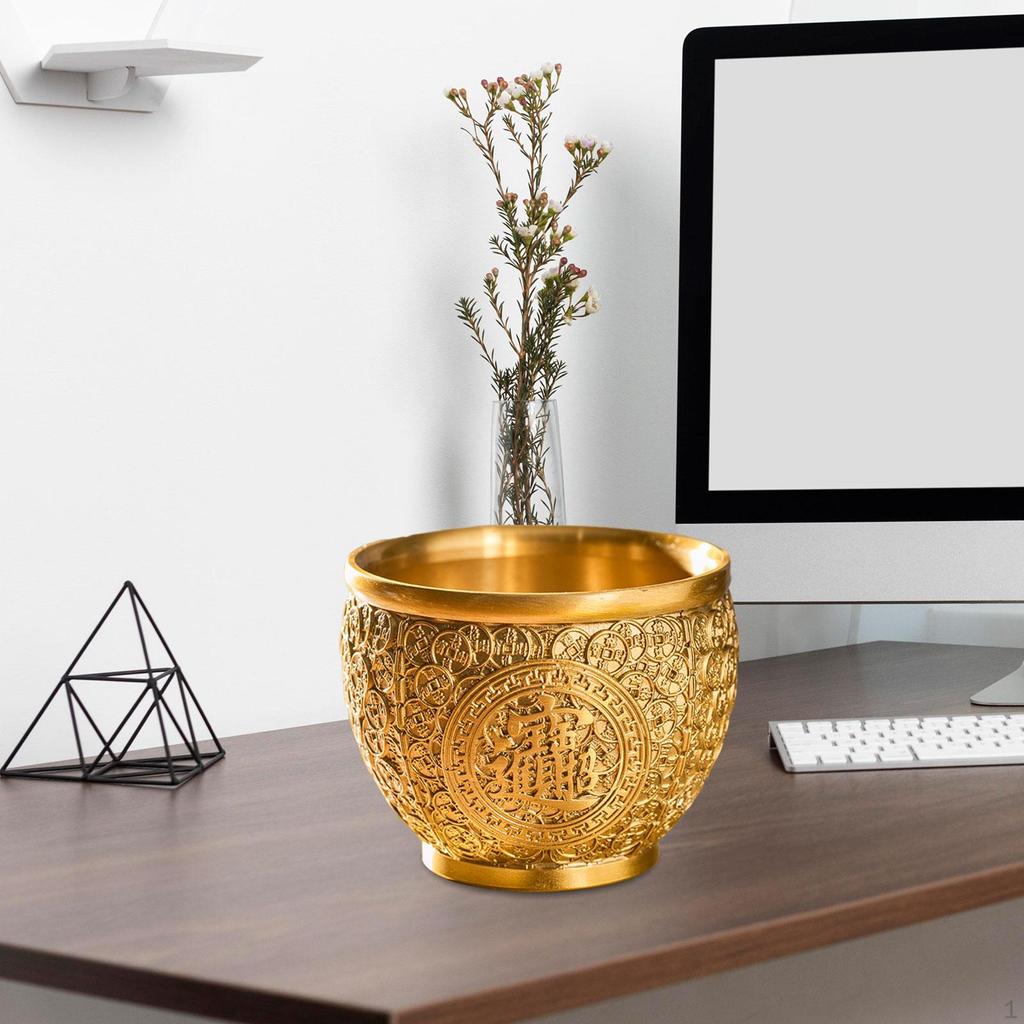 Латунная чаша богатства «Обильное благословение» — стильное настольное украшение для успеха и процветания