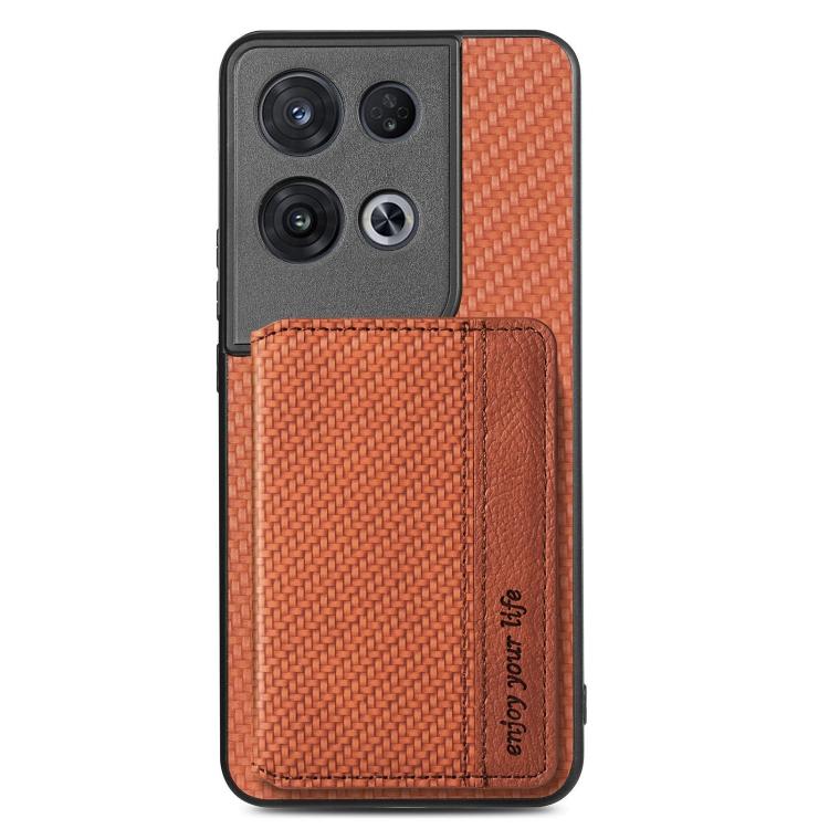 Для OPPO Reno 8 Pro Чехол для телефона с магнитным карманом для карт из углеродного волокна