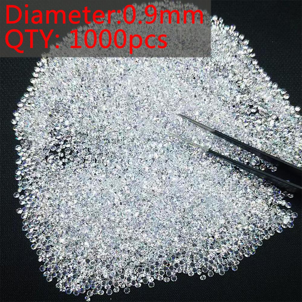 Aaaaa Grade White Zircon 0.9~8Mm Diameter Loose Zircon Stone Round Shape Cut Diy Accessories Cubic Zirconia 10-1000Pcs Choose