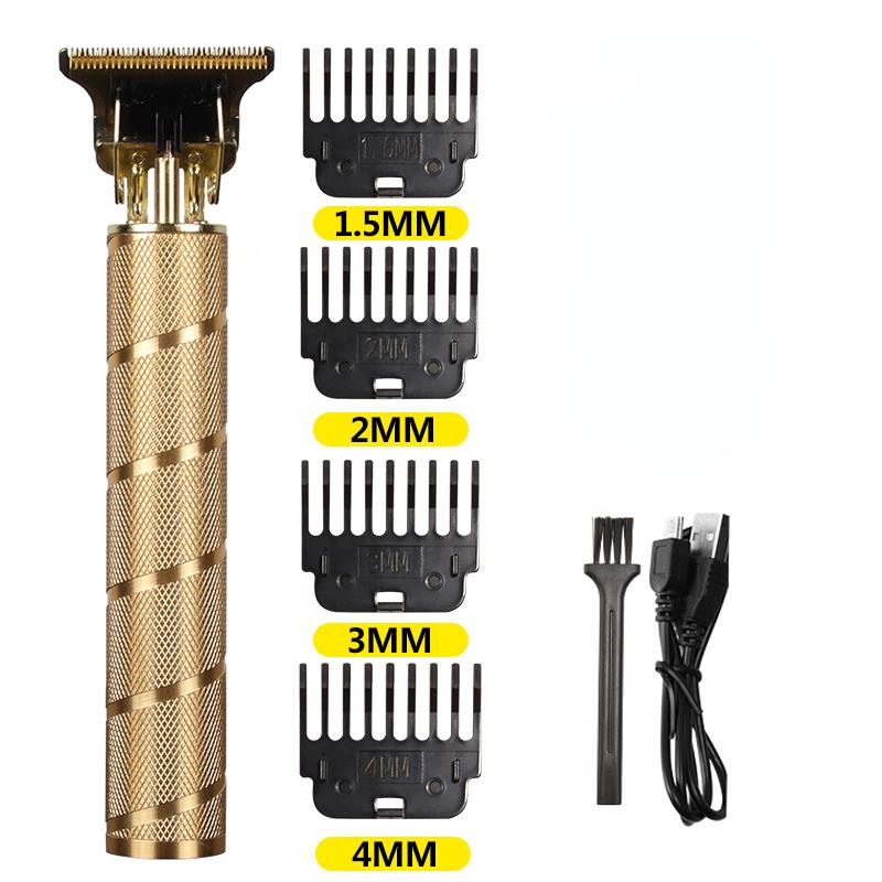 НЕРЖАВЕЮЩАЯ СТАЛЬ Спиральная металлическая винтажная электрическая машинка для стрижки волос T9 Профессиональная электробритва Перезаряжаемый парикмахерский триммер