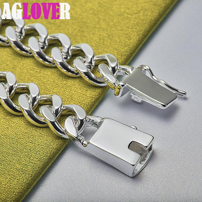 Ювелирные изделия из стерлингового серебра 925 пробы, 8 мм, боковой браслет