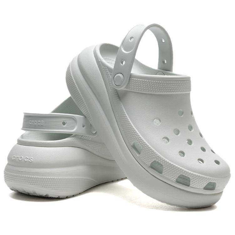 Crocs Crocs Puffs Comfortable and Versatile Simple Commuter Hole Shoes for Men and Women Light Grey