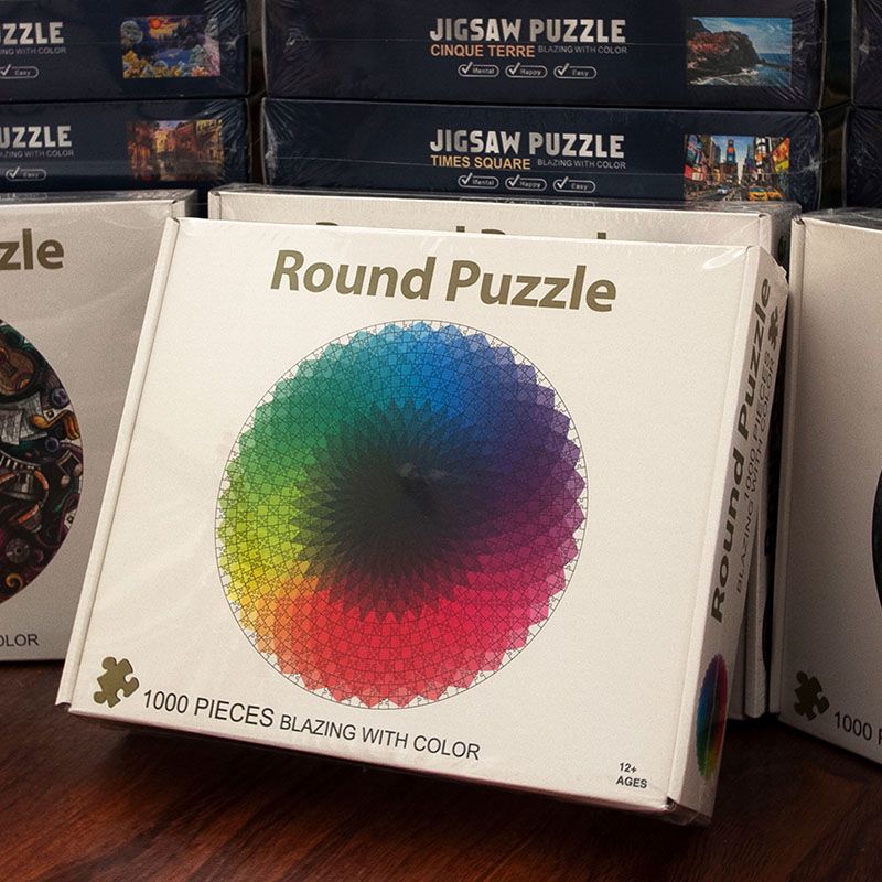 Круглая головоломка из 1000 деталей для взрослых, зодиак, земля, снятие стресса, обучающая игрушка, высокая сложность сборки, детский подарок, семейная игрушка