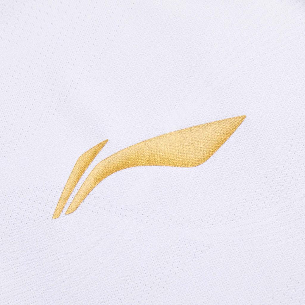 Li Ning Badminton Series Sports Casual Simple Short Sleeve Badminton Shirt Unisex Tops Standard-White AAYV165-2