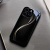 Деловой чехол для телефона с золотисто-черной текстурой для iPhone 17 Pro Max, чехол со встроенным стеклом для iPhone 17 16 15 14 13 12 Pro Max