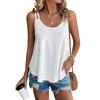 Fashion Summer Women Knitted Vest Round Neck Solid Color Female Loose Casual New Sling Tank Tops Hollow Out Elegant Solid Color Shirt Simple Clothing