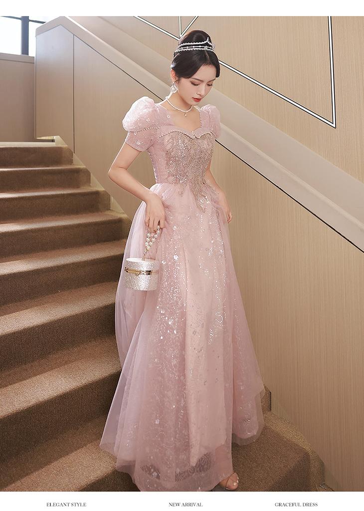 Платье Party Sweetheart Puff After Commemorative Zipper [Hosaku Co., Ltd.], Вырез, Рукава, Длинное, А-силуэт, Концерт, Вечеринка, Официальное, Фото, (L)