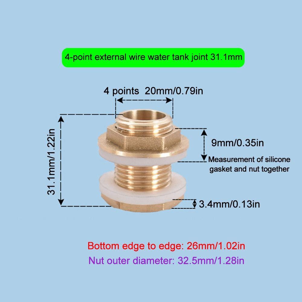 Copper Pipe Water Tank Connector 1/2" 1/4" Fish Tank Coupling Joint Garden Irrigation Pipe