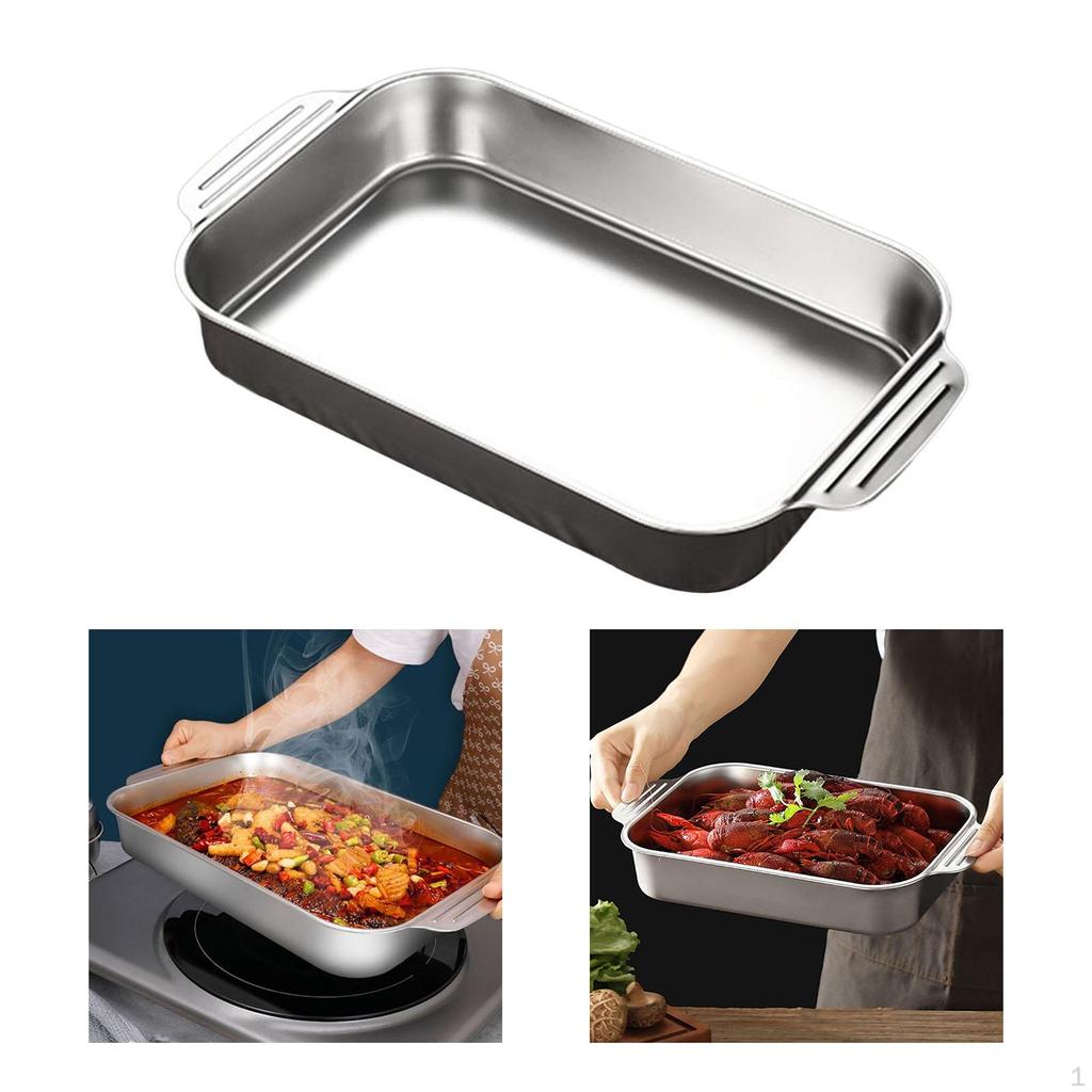 Сковорода для жарки рыбы, прямоугольная с ручками, матовая поверхность, изысканная поделка, прочная ржавчина