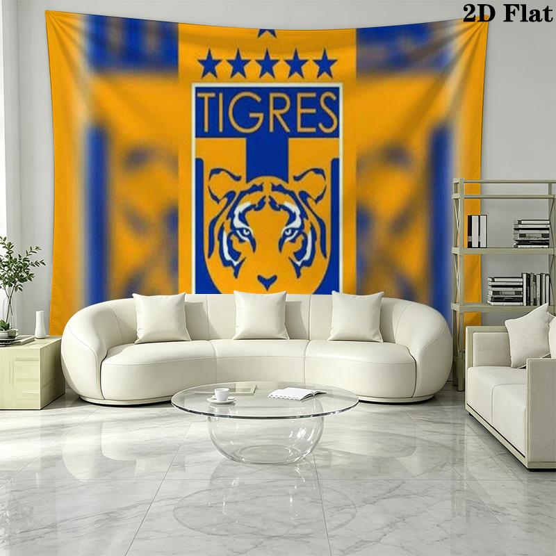 Tigres uanl Wall Tapestry Aesthetic Wall Hanging Printed Fabric Blanket Decorative Tapestries for Bedroom Living Room Home Decor